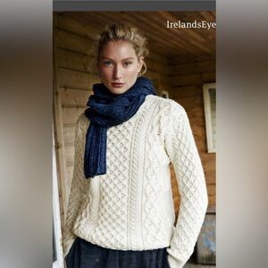 Irelands eye Honeycomb Stitch Blasket Aran Sweater small